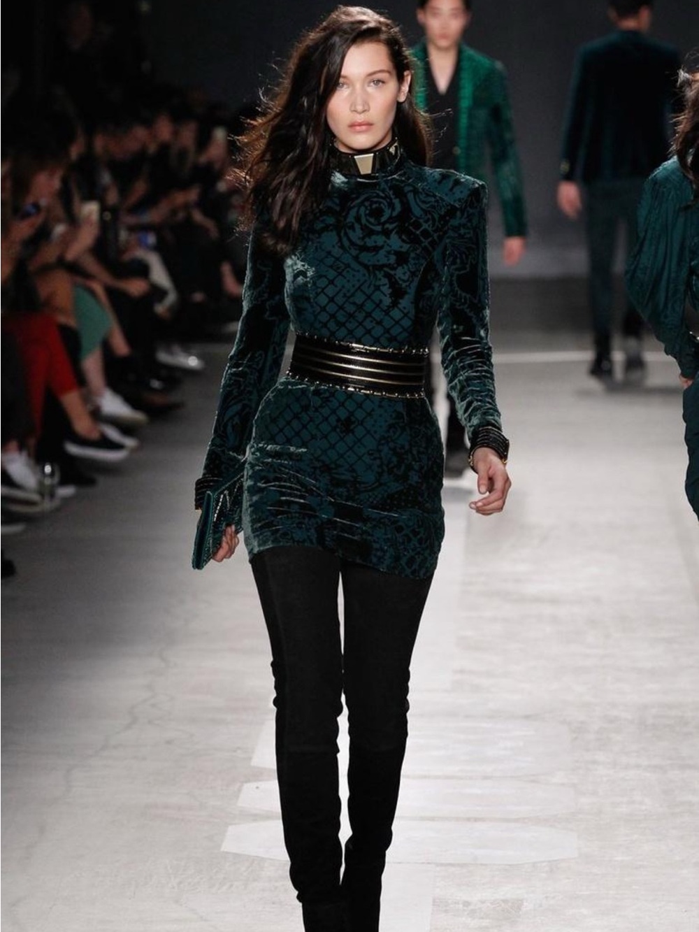 NWT H&M x Balmain Green Velvet Mini Dress EU 34 Rare